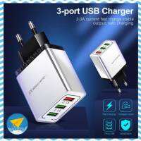 avionshop อแดปเตอร์ ชาร์ทไว Wall charger แบบ 3 ช่องรองรับ Quick Charge Fast Charge QC 3.0