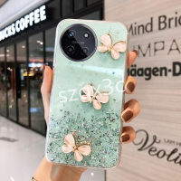 เคสโทรศัพท์คลังสินค้าพร้อมสำหรับ Realme11 11NFC 4G,C53 C51 Realme C55 Realme 11 Pro + Pro 5G ใหม่เคสคลุมหลังแบบเจลกลิตเตอร์ปลอกโทรศัพท์มือถือพร้อมเคสนิ่มลายผีเสื้อคริสตัลส่องแสงเป็นประกายวิบวับ C51 Realme