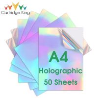 50 Sheets Holographic Rainbow Printable Vinyl Sticker Paper 210mm x 297mm Self-adhesive Label A4 Paper Stickers for Inkjet Print