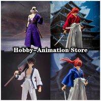 โมเดลของเล่นที่ยอดเยี่ยมรูโรนิเคนชิน Himura Kenshin Shishio Makoto Sanosuke SHF 1/12 16ซม./6นิ้วตุ๊กตาขยับแขนขาได้