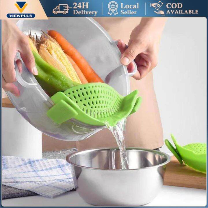 Silicone Stretch Drain Tool Pot Edge Water Filter Foldable Soup Funnel