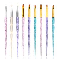 3/7Pcs Navolution Professional Manicure UV Gel Brush Pen Transparent Acrylic Nail Art Painting Drawing Brush Phototherapy Tools