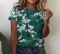 Summer Cool Girls Floral T-shirts Womens Fashion Oversized Casual Streetwear Tees O-Neck Flowers Printed Short Sleeve Tops