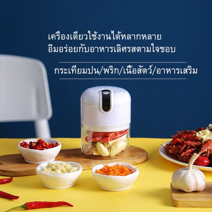 250ml-เครื่องปั่น-เครื่องปั่นกระเทียม-เครื่องเตรียมอาหารไร้สายขนาดเล็ก-ปั่นกระเทียม-ปั่นพริก-ปั่นเนื้อ-ปั่นอาหาร