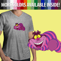 Cheshire Cat SMILE Grin Dasney Alice in Wonderland ภาพยนตร์ Mens TEE เสื้อยืด