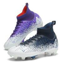 Mens High-Top Soccer Shoes FG/TF Football Boots Chilidren Anti-Slip Grass Training Soccer Cleats Wide Size 31-48 New Arrival