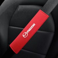 1pcs Car Safety Belt Ornament Plush Leather Anti-Fur Seatbelt Shoulder Protector For Mazda CX-3 CX-5 CX-9 3 4 6 Customized Seat Covers