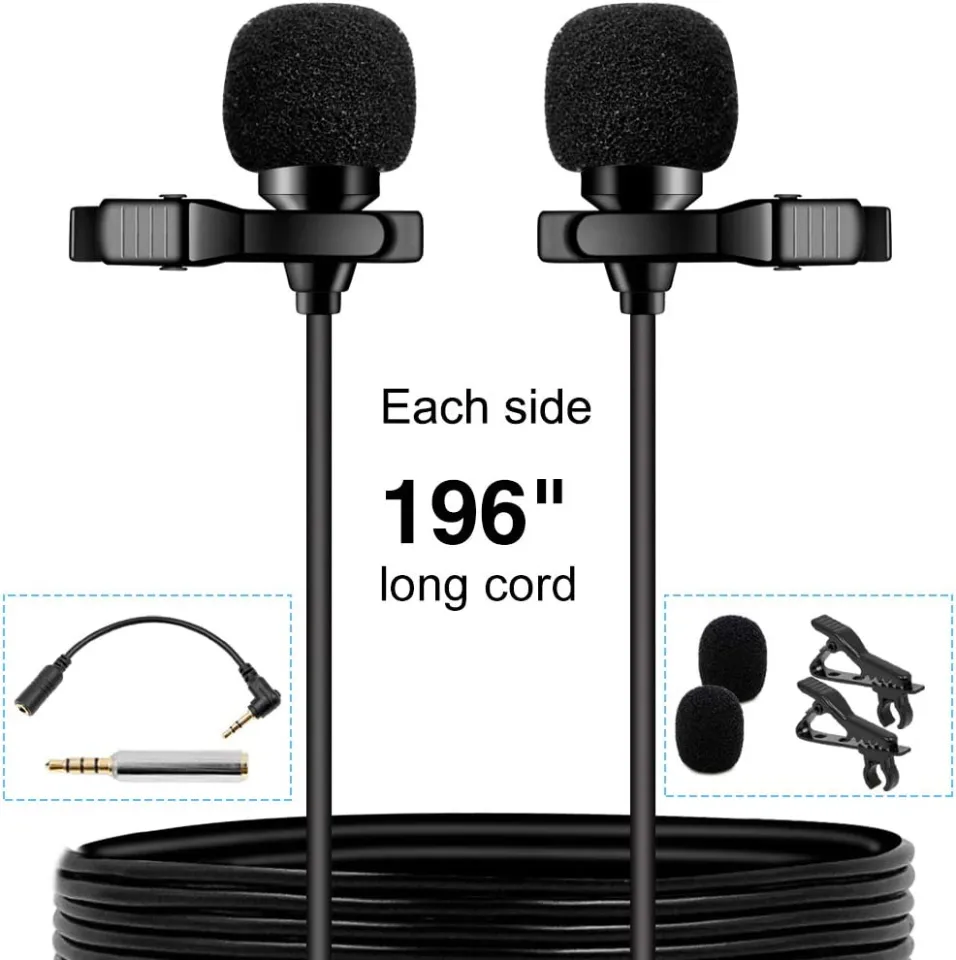 PoP voice Professional Lavalier Lapel Microphone Omnidirectional Condenser  Mic for iPhone Android Smartphone,Recording Mic for ,Interview,Video