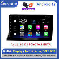 Seicane 9inch QLED หน้าจอสัมผัส Android 12.0 วิทยุรถยนต์ GPS โฮสต์ 2019 2000 2021 TOYOTA SIENTA 2Din เล่นมัลติมีเดียสนับสนุน SWC แบ่งหน้าจอ Netflix Playstore วัด YouTube