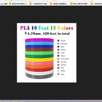 เส้นใยเครื่องพิมพ์3D 12สีปากกาวาดภาพเกลียวลวด1.75มม. วัสดุสิ้นเปลือง