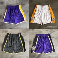 23# Lakers 2022 Ball NEW James Embroidered Basketball Pants Yellow, White And Purple Y727