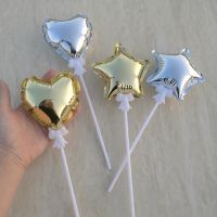 Mini 10Cm Balloon Wedding Aluminium Heart Pentagram Foil Balloon 2020 New Year Xmas Cake Topper Ornament Kids Birthday Toy Gifts Artificial Flowers  P