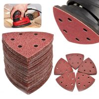 5PCS 40#-400# Grit Triangular Sanding Disc 90x90mm 6 Hole Sandingpaper Hook &amp; Loop Sandpaper Abrasive Tools For Polishing Cleaning Tools