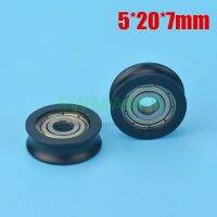 1pcs 5x20x7mm M6x20x7mm groove U type wheel embedded 625ZZ rubber bearing pulley for drawer / instrument equipment /3d printer