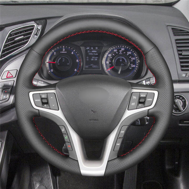 black-pu-faux-leather-diy-hand-stitched-car-steering-wheel-cover-for-hyundai-i40-2011-2019