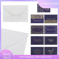 X ADORNMENT แพคเกจการ์ด4ชิ้น/แพ็คป้ายของขวัญช้อปปิ้งสรรเสริญขายปลีกออนไลน์สีกรมท่าบัตรชื่นชมสีน้ำการ์ดต้อนรับการ์ด "ขอบคุณ" ขอขอบคุณ