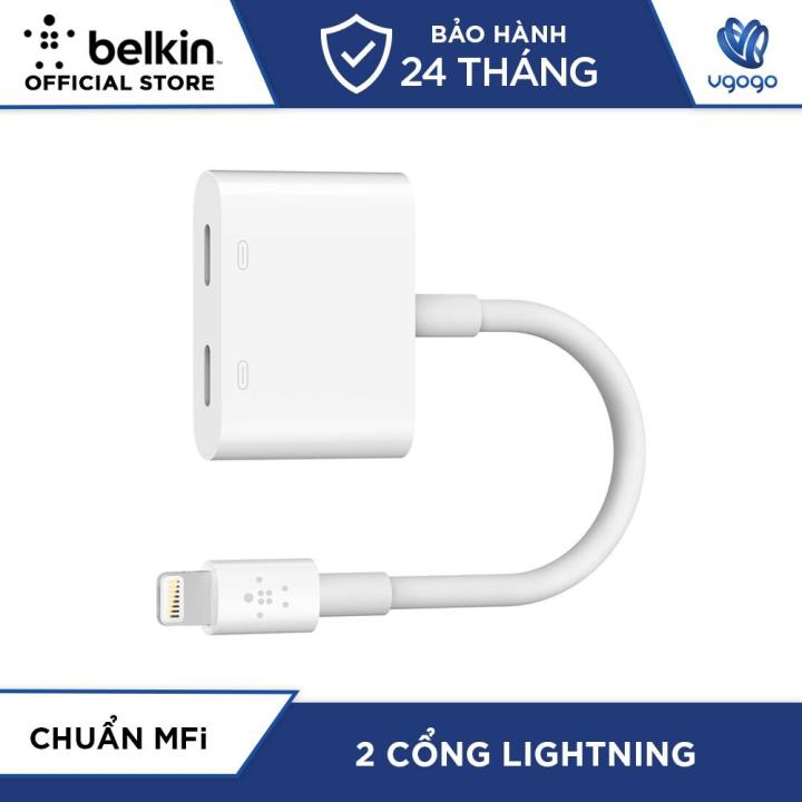 Bộ Chuyển Đổi 2 Trong 1 Belkin RockStar™ Cổng Lightning Sang Jack Tai Nghe  & Cổng Sạc Lightning F8J198btWHT - Nhà Phân Phối Chính Thức 