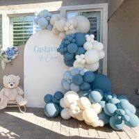 【DT】hot！ Balão Garland Arch para Festa Oceano Pastel Bege Azul Empoeirado Balões de Casamento Baby Shower Batismo Boho Aniversário Set 122 unid 182 unid