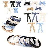 Fashion NEW spring and summer straw bow fashion plain headband designed girls hairbands with long hair tie hot hair accessories Hair Accessories