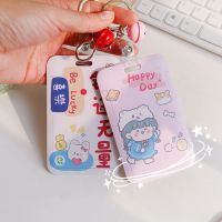 พวงกุญแจกระดิ่งน่ารัก N-ROSE รูปหมีรถบัสเคสใส่บัตรเกาหลีที่ใส่บัตรการ์ตูนควบคุมบัตรเข้าฝาครอบการ์ดเก็บข้อมูล