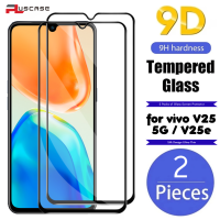 PlusCase สำหรับ vivo V25 5G / V25e 4G 2 Pack HD 9H กระจกนิรภัยป้องกันหน้าจอครอบคลุมเต็มรูปแบบป้องกันฟิล์ม2ชิ้น