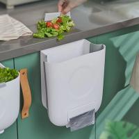 Foldable Car Trash Can Bin Bin Mounted Kitchen Wase Bin Door Hanging Trash Bin Kitchen Bathroom Toilet Bedroom Waste Storage2023.