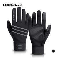 LOOGDEEL Running Gloves Women Men Warm Anti-slip Wear-resistan Touch Screen Waterproof Windproof Cycling Jogging Running Gloves