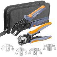 WOZOBUY 7CQK Crimping Tool Set Wire Crimper for Solar PV Connectors Non-Insulated DuPont Ferrule Connectors-8 inch Wire Stripper