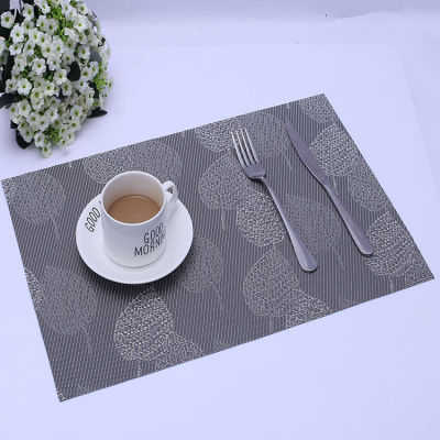 4pcs Restaurant Insulation Placemat Table Mat Disc Pad Bowl Pad Coaster Waterproof Tablecloth Decoration PVC Mat 45*30CM