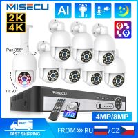 ระบบกล้องวงจรปิดของ MISECU 8MP 4MP 8CH แบบ4K POE NVR ระบบ2ทาง AI การตรวจจับมนุษย์การมองเห็นได้ในเวลากลางคืนสีชุดสอดแนมระบบกล้อง CCTV