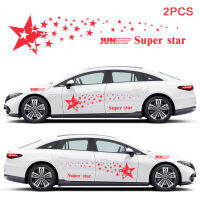 2Pcs Star สติกเกอร์รถ Star รถสติกเกอร์ติดรถยนต์ที่แก้ไขแล้วสติกเกอร์รถ Body รถรถยนต์เต็มรูปแบบ Garland สติกเกอร์ตกแต่งรถยนต์ปกรอยขีดข่วน160*38-สีแดง