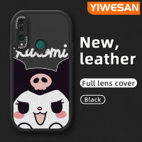 YIWESAN เคสสำหรับ Huawei Y9นายก2019 P Smart Z Honor เคส9X ลายการ์ตูนน่ารัก Kuromi เคสโทรศัพท์หนังนิ่มดีไซน์ใหม่แฟชั่นเคสฝาปิดเลนส์แบบเต็มเคสป้องกันกล้อง