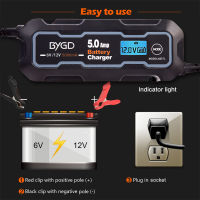 BYGD 6V12V 5000mA Car Battery Charger Maintainer Smart Charger Car Trickle Charger For All Types Lead Acid Batteries