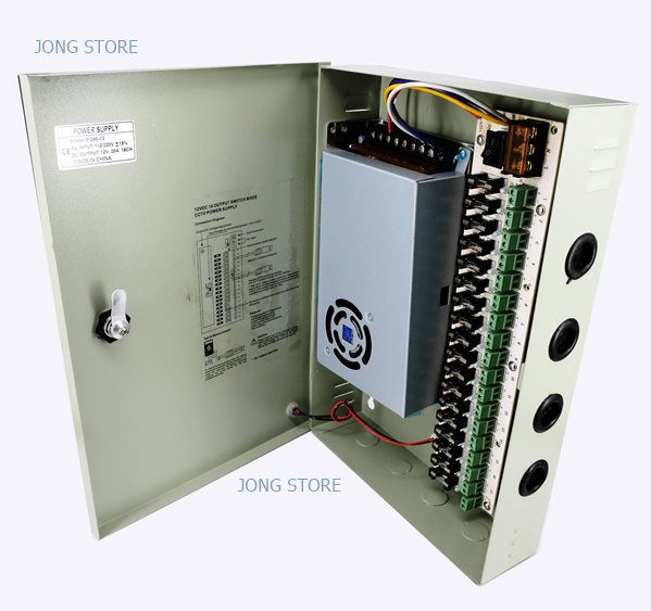 ตู้จ่ายไฟ-dc12v-20a-switching-power-supply-สำหรับกล้องวงจรปิด-10-18-ตัว-0358