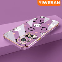 YIWESAN เคสสำหรับ Xiaomi MI 10T 10T Pro Redmi เคส K30s การ์ตูนแพนด้าน่ารักลวดลายข้าวปั้นขอบใหม่กรอบชุบซิลิก้าเจลนิ่มกันกระแทกเคสมือถือฝาครอบป้องกันเลนส์กล้องถ่ายรูปรวมทุกอย่าง