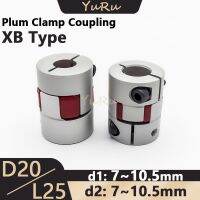 1PC D20L25 XB Flexible Plum Clamp Coupling Bore 7 10.5mm Aluminium D20 L25 Screw Rod Drive Shaft CNC Jaw Shaft Motor Coupler