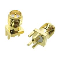 50pcs Gold RP-SMA female plug center solder PCB clip edge mount RF connectors Electrical Connectors