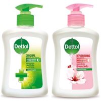 Dettol เดทตอล สบู่เหลวล้างมือสูตรสกินแคร์ หัวปั๊ม 225มล. ลดการสะสมของแบคทีเรียได้ 99.99%*