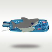 Australia Smiggle Original Hot Selling Pencil Bag Boys Children Cool Grey Big Shark Large Capacity Pencil Case Clutch