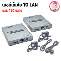 HDMI Extender 120m 4K อุปกรณ์ขยายสัญญาณ HDMI ผ่านสาย LAN ด้วยสาย CAT5E หรือ CAT 6 ระยะไกลสุด 120 เมตร