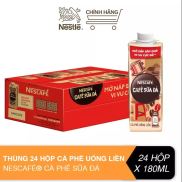 Thùng 24 hộp cà phê uống liền Nescafe cà phê sữa đá hộp 180ml