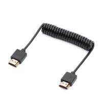 Thin HDMI-compatible Cable 4K Super Flexible HDMI-compatible Cord Video 4K Spring Spiral Coiled Cable 1.2/1.8/2.5m H8WD