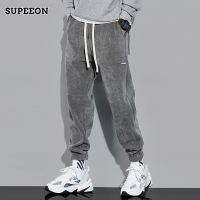 SUPEEON丨กางเกงวอร์มผ้าลูกฟูกผู้ชาย Baggy Joggers แฟชั่น Streetwear กางเกงลำลองหลวม