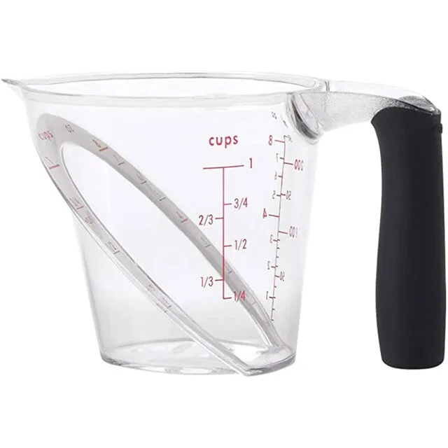 High Quality Clear Plastic Measuring Cup Microwave Dishwasher Angled