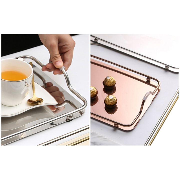 nordic-style-rectangular-stainless-steel-mirror-tray-with-handles-coffee-bar-food-serving-trays-teapot-cup-dessert-plate