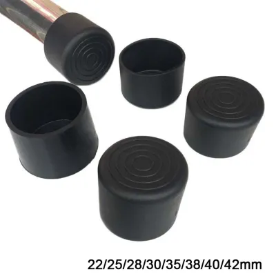 4pcs Black PVC Rubber Chair Table Feet Pipe Tubing End Cover Caps Cap Floor Protection 22/25/28/30/35/38/40/42mm
