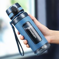 UZSPACE Sports Water Bottles Gym Leak-Proof Drop-Proof Portable Shaker Outdoor Travel Kettle Plastic Drink Water Bottle BPA Free