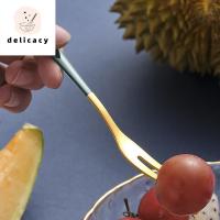 DELICACY ช้อนส้อม หรูหรา สำหรับของหวาน,สลัด มินิ สำหรับร้านอาหาร ส้อม เครื่องใช้บนโต๊ะอาหาร ส้อมจิ้มผลไม้ ของกิน