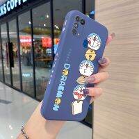 Yiเวปไซต์เคสใส่โทรศัพท์สำหรับ Samsung M31 Prime,เคสซิลิโคนกันกระแทกเคสฝาหลังแบบเต็มกรอบสี่เหลี่ยมลายแมวโดราเอมอนเคสนิ่ม