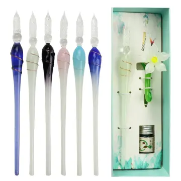 Glass Calligraphy Pen Set With Tassels, Glass Pen Gift Box Set, Glass Dip  Pen Set, Glass Pen With Ink, Back to School, School Supplies 